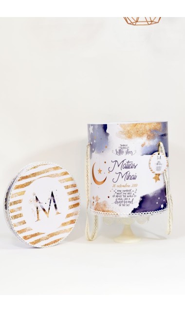 Trusou de botez pentru baieti cu praf de stele auriu, Twinkle Twinkle Little Star  6